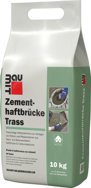 Baumit Zementhaftbrücke Trass ist im 10 kg Foliensack erhältlich.