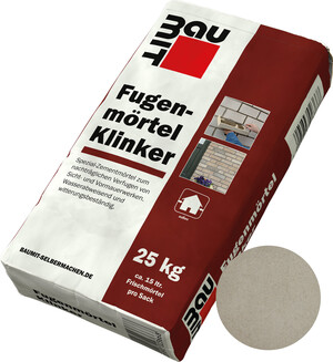 Der Fugenmörtel Klinker im Farbton Grauweiß Dolomit ist im 25 kg Sack erhältlich.