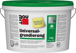 Die Universalgrundierung ist im 5 kg Eimer in der Farbe Weiß erhältlich.